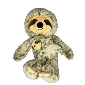 Sparks Sloth Plush 16" Brown Mom & Baby Soft Stuffed Animal Toy